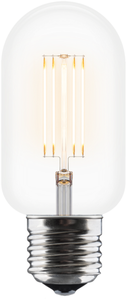 Illuminated L E D Filament Light Bulb PNG Image