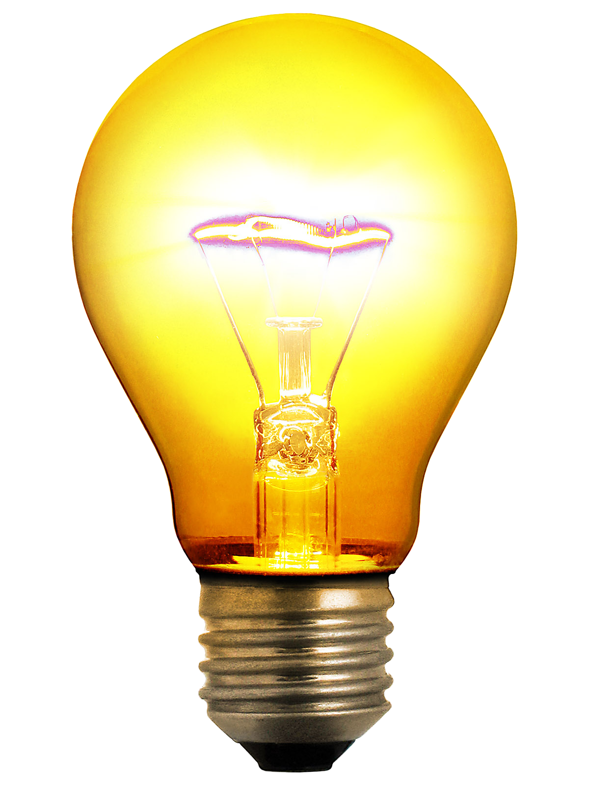 Illuminated Light Bulb Glowing PNG Image