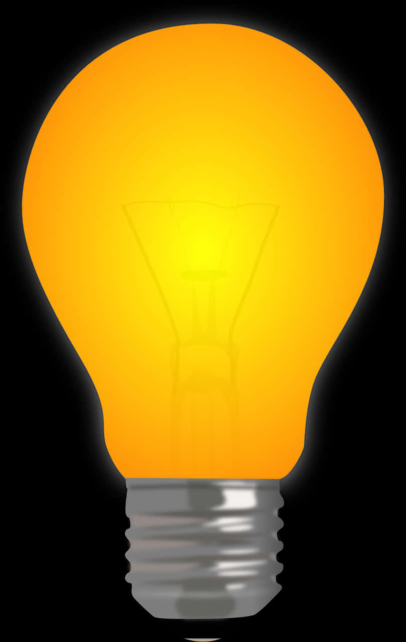 Illuminated Lightbulb Glowingin Darkness PNG Image