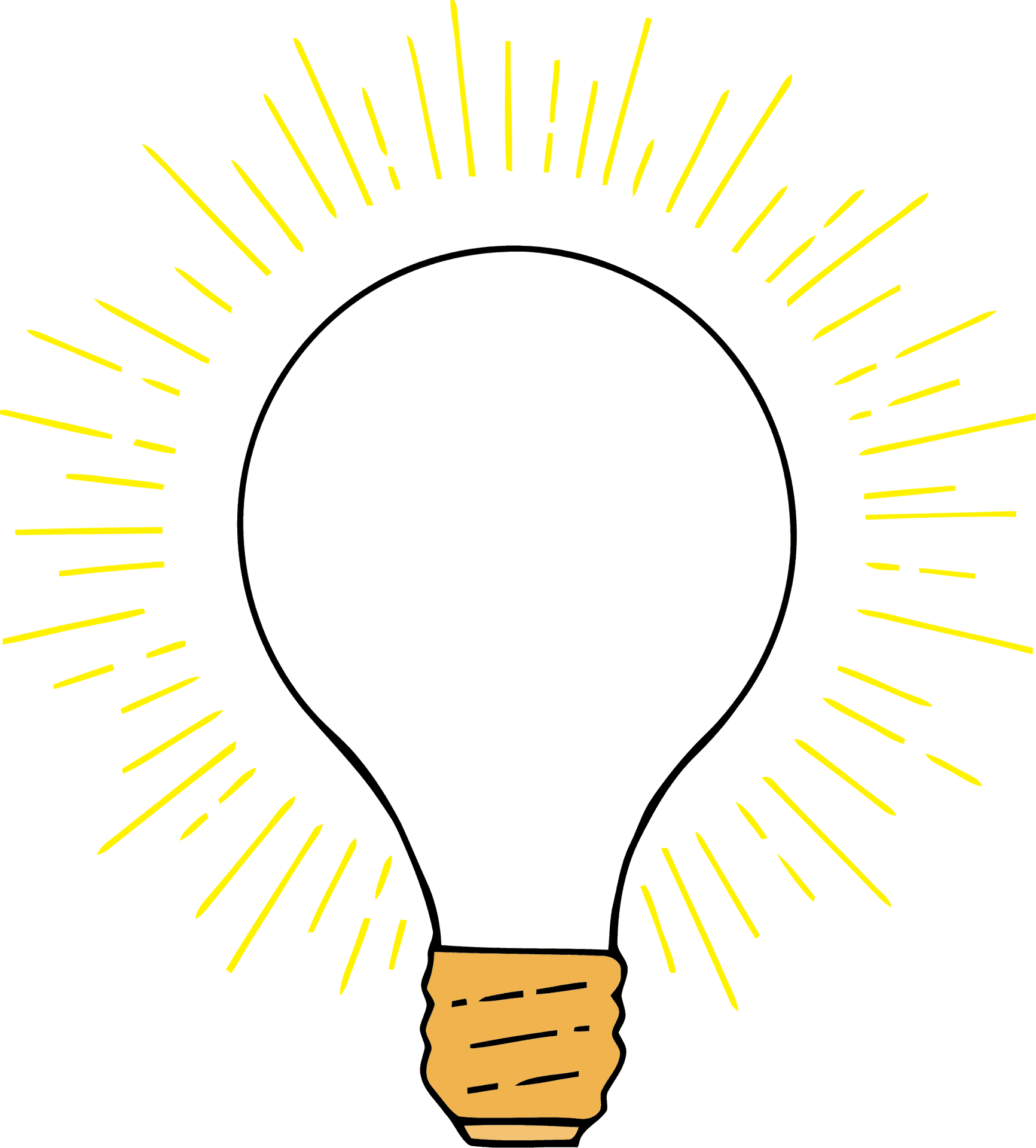 Illuminated Lightbulb Idea Graphic PNG Image