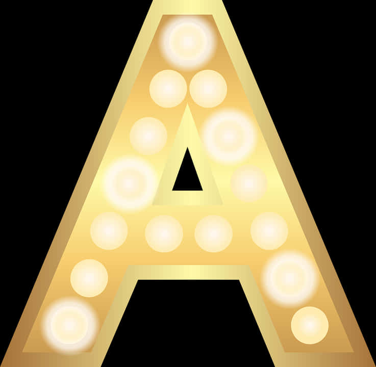 Illuminated Marquee Letter A PNG Image