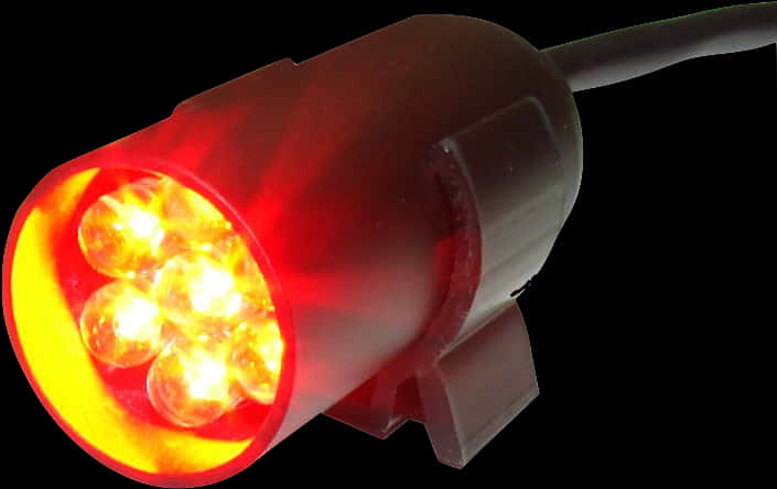 Illuminated Red L E D Traffic Signal PNG Image