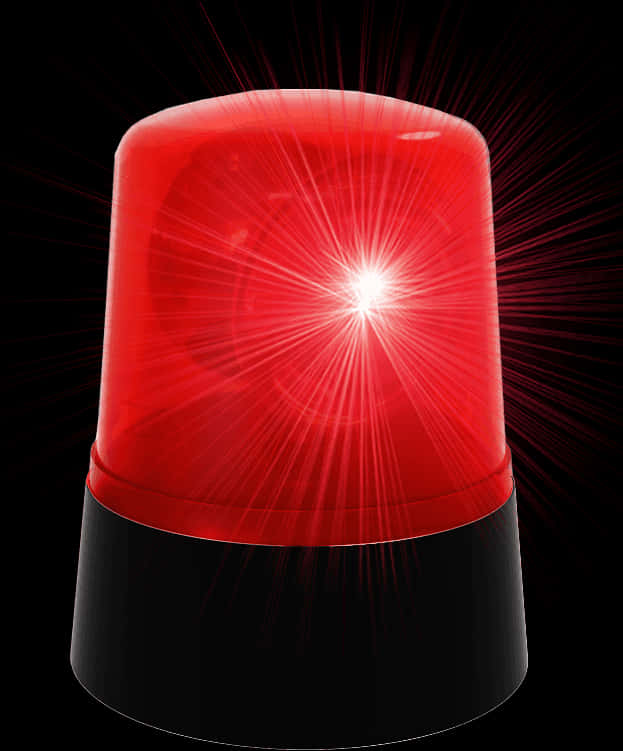 Illuminated Red Warning Light PNG Image