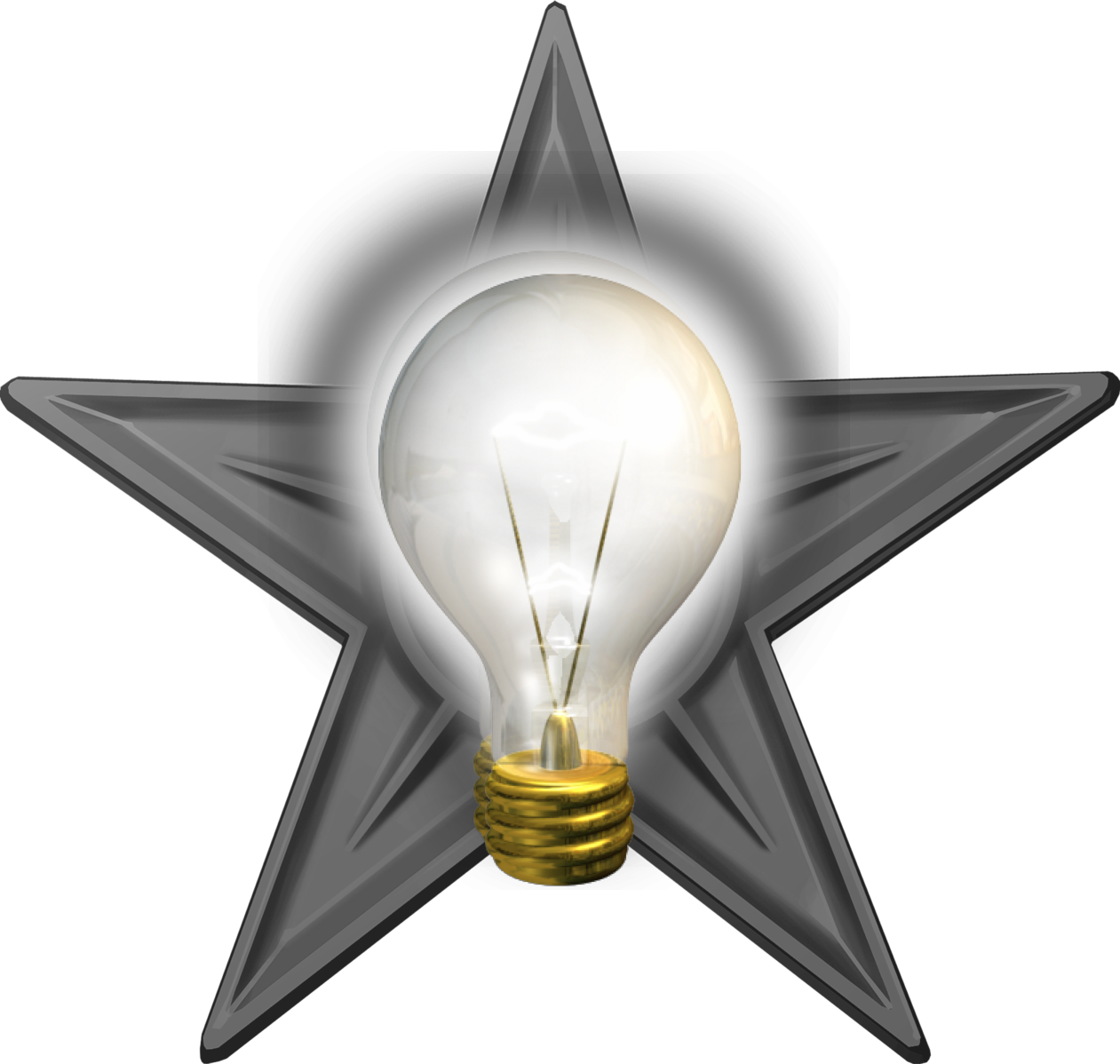 Illuminated Star Idea Concept PNG Image