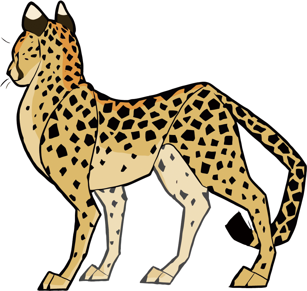 Illustrated Cougar Walking PNG Image