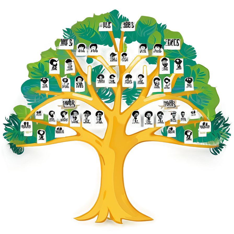 Illustrated Family Reunion Tree Png Bxk PNG Image