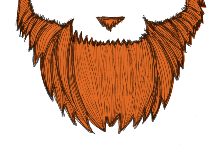 Illustrated Orange Santa Beard PNG Image