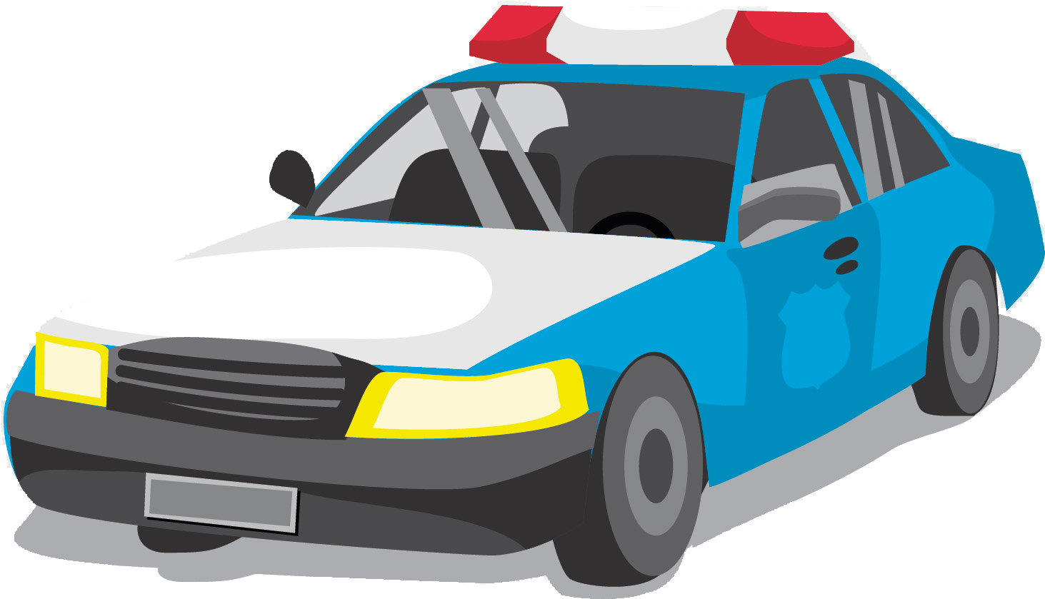 Illustrated Police Car Graphic PNG Image