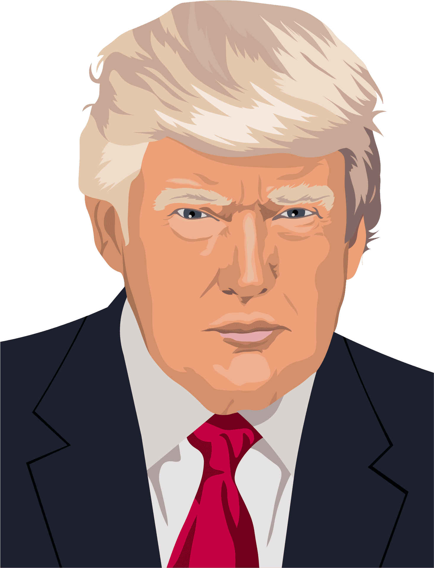 Illustrated Portraitof Donald Trump PNG Image