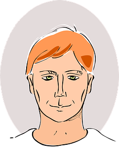 Illustrated Portraitof Manwith Red Hair PNG Image