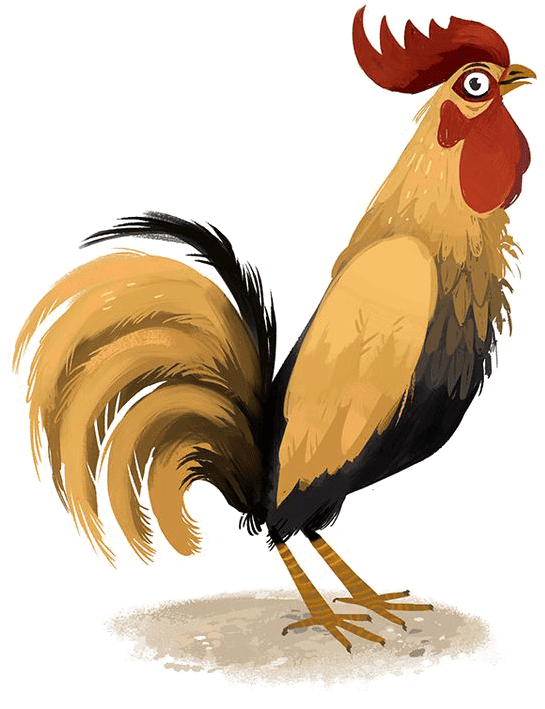 Illustrated Proud Rooster.png PNG Image