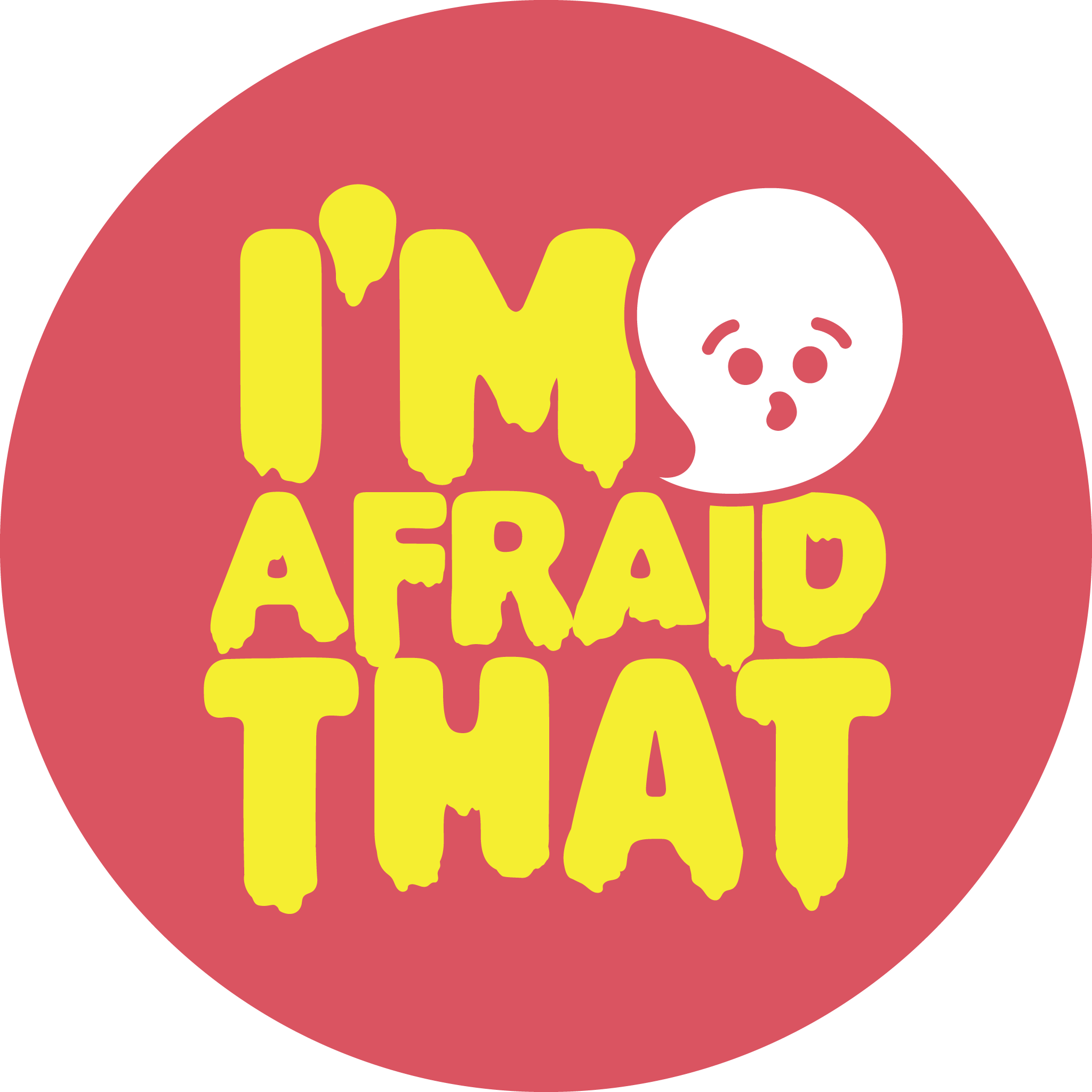 Im Afraid That Expression Badge PNG Image