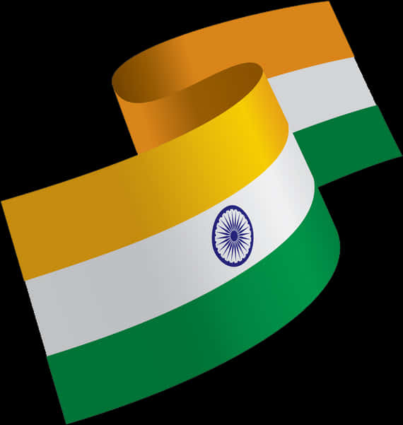 India Flag Ribbon Graphic PNG Image