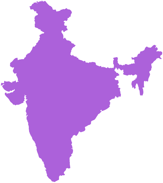 India Map Outline Purple PNG Image