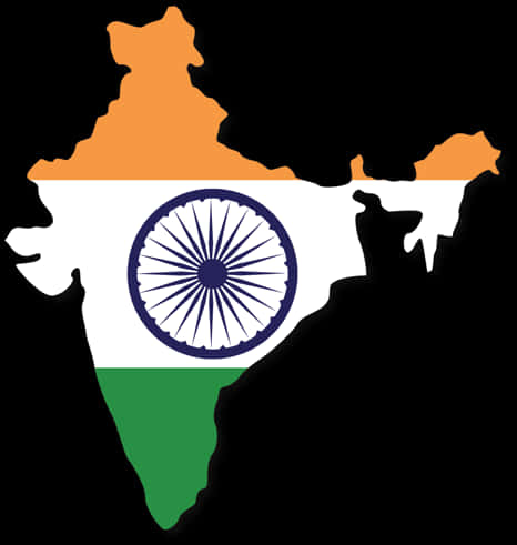 India Mapwith Flag Colors PNG Image