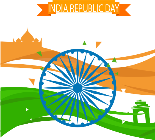 India Republic Day Celebration Graphic PNG Image