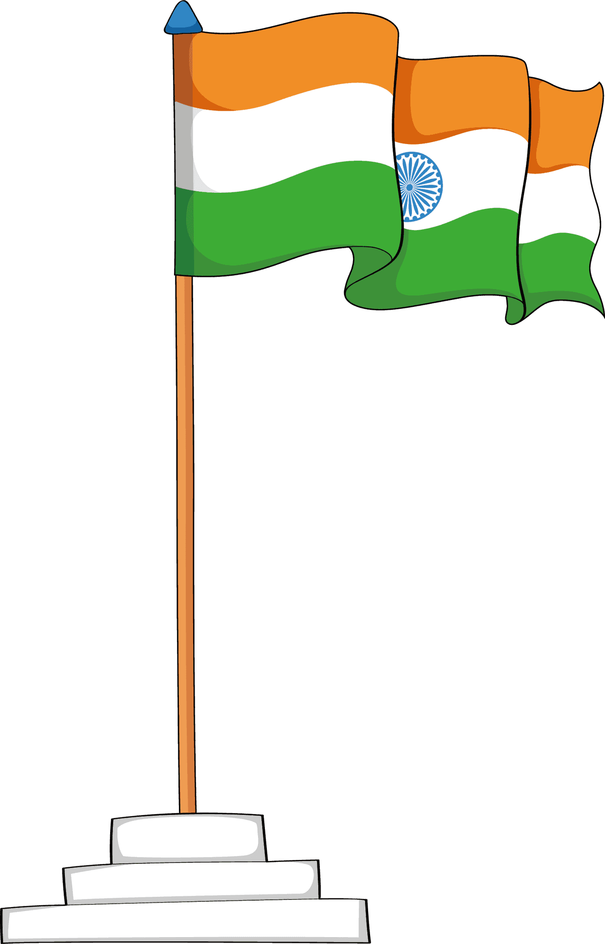 Indian Flagon Pole Illustration PNG Image