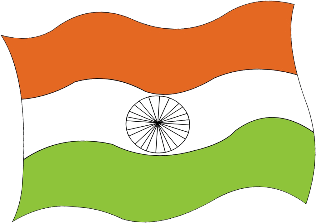 Indian National Flag Waving PNG Image