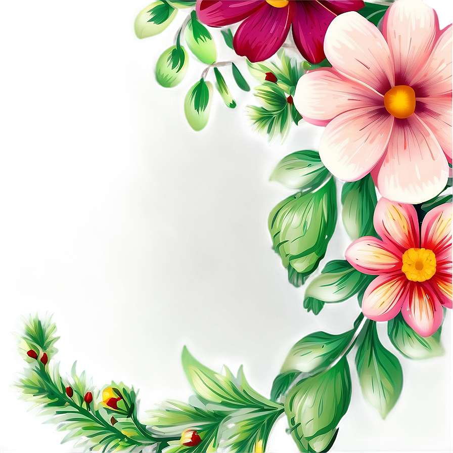 Indie Flower Corner Border Png 06252024 PNG Image