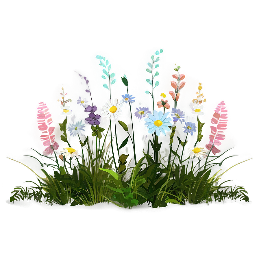 Indie Flower Field Landscape Png 40 PNG Image