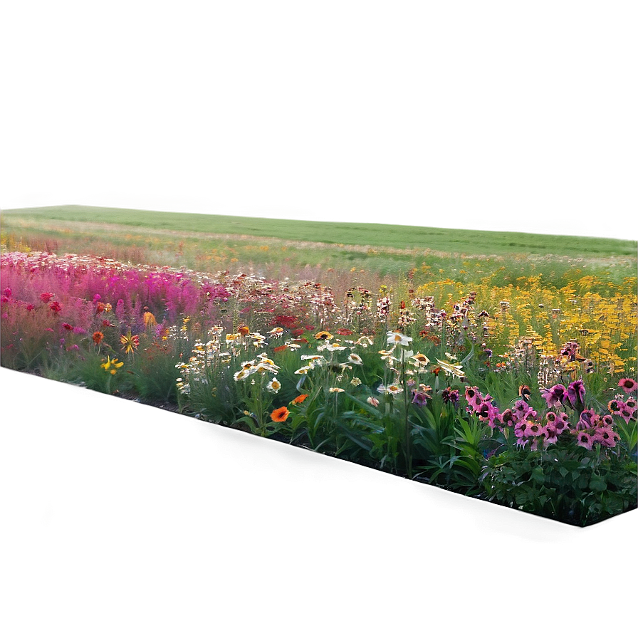 Indie Flower Field Landscape Png Sax PNG Image