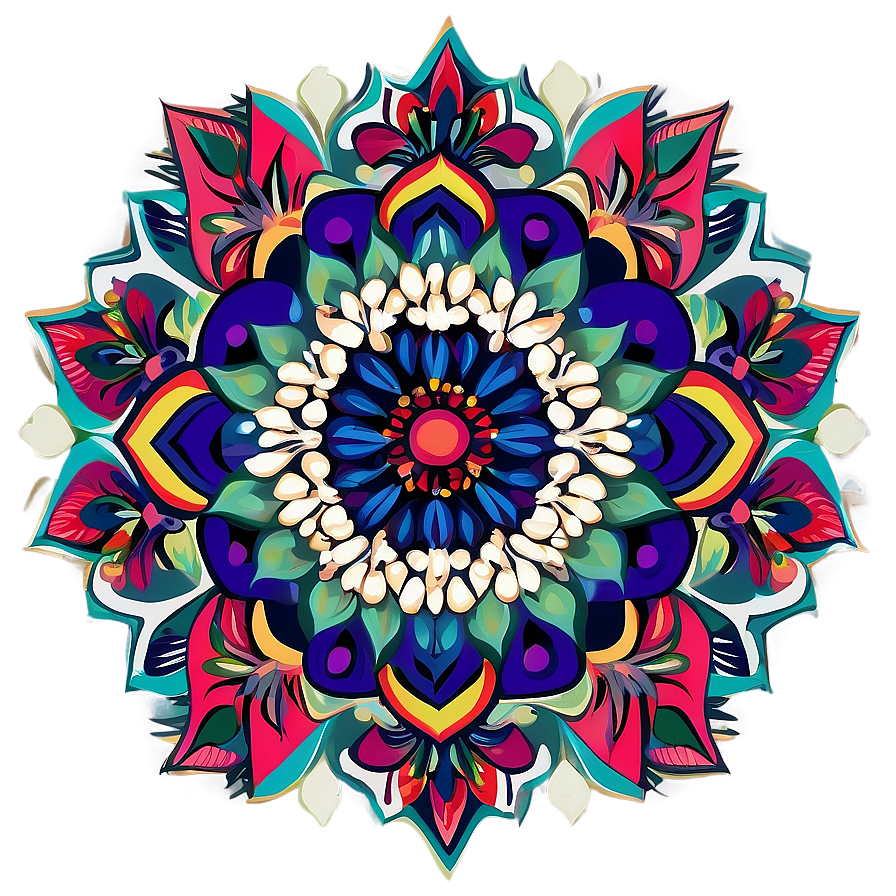 Indie Flower Mandala Design Png 06252024 PNG Image