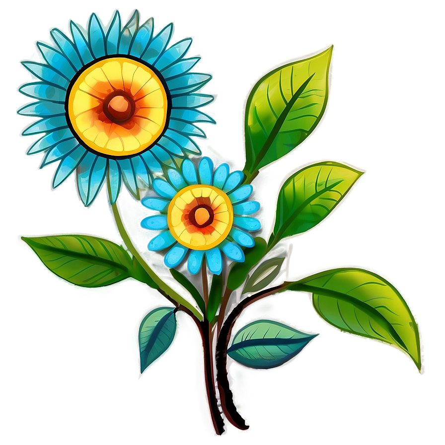 Indie Flower Mural Png 06252024 PNG Image