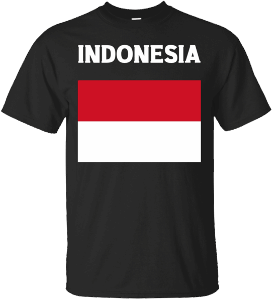 Indonesia Flag Black T Shirt PNG Image