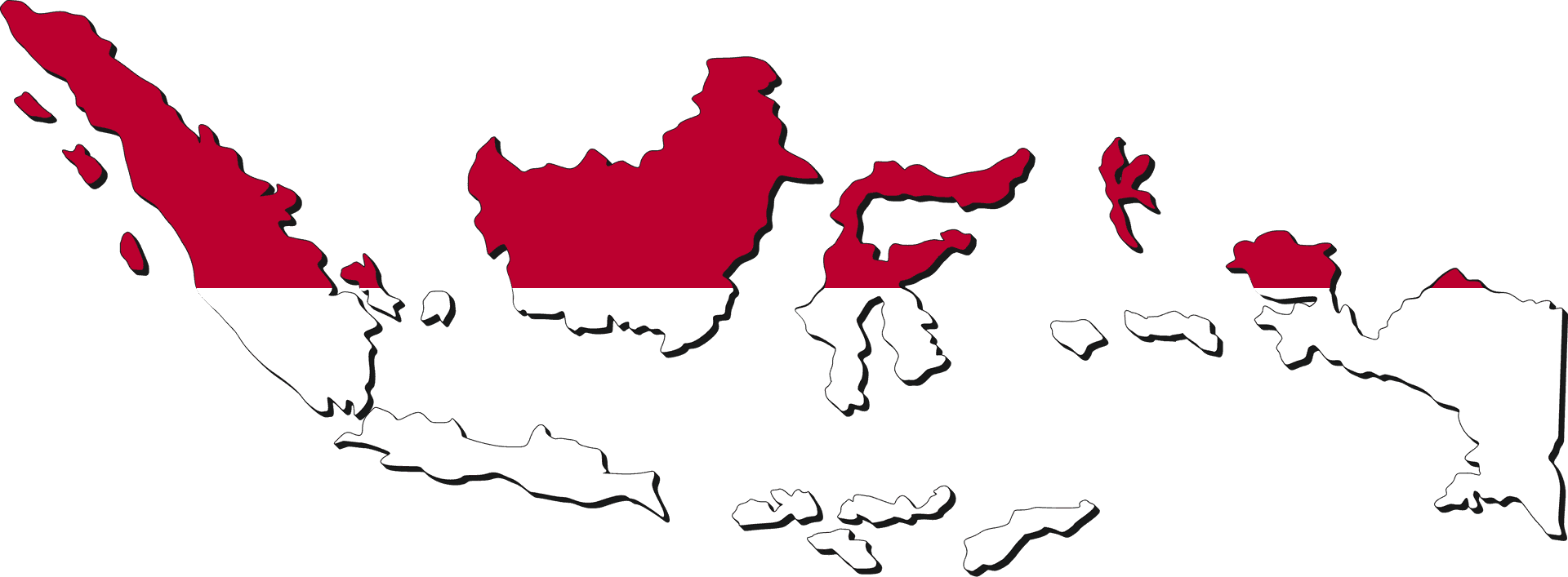 Indonesia Flag Map Silhouette PNG Image