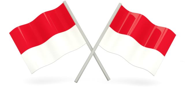 Indonesian Flags Crossed PNG Image