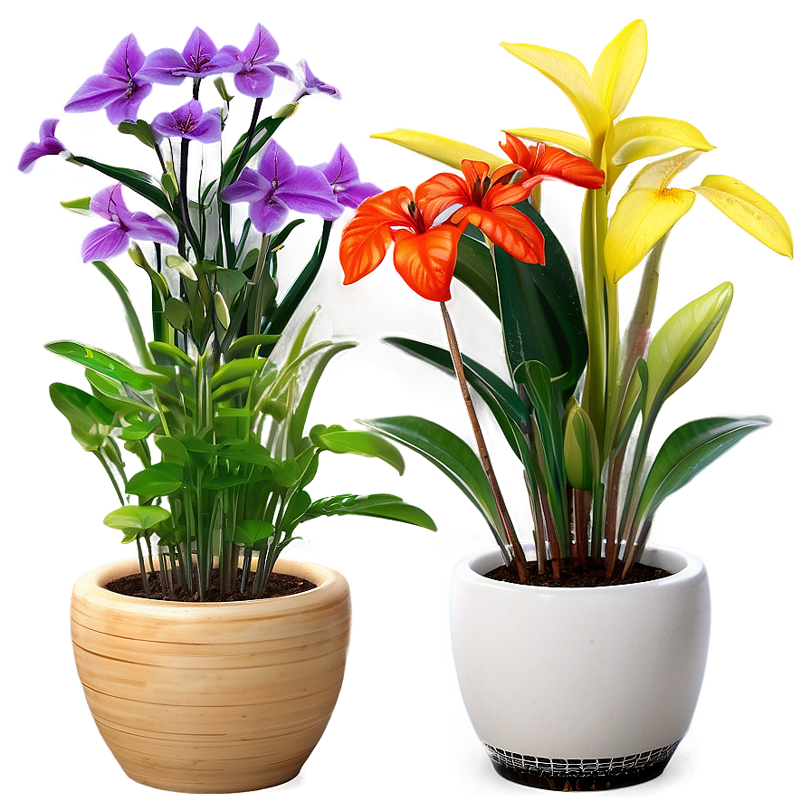 Indoor Plants With Flowers Png Bth PNG Image