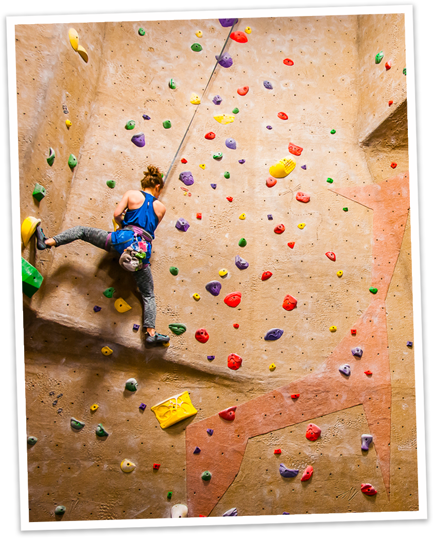 Indoor Rock Climbing Action PNG Image