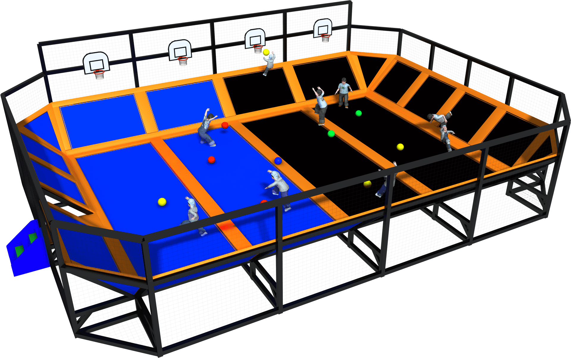 Indoor Trampoline Park Design PNG Image