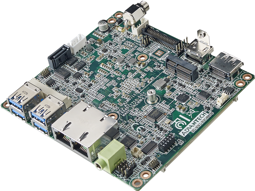 Industrial Embedded Motherboard Top View PNG Image