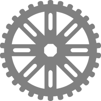 Industrial Gear Silhouette PNG Image