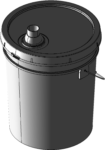 Industrial Plastic Bucketwith Lid PNG Image