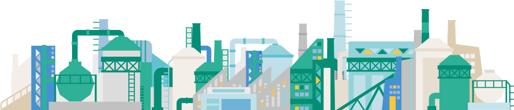 Industrial Skyline Vector Illustration PNG Image