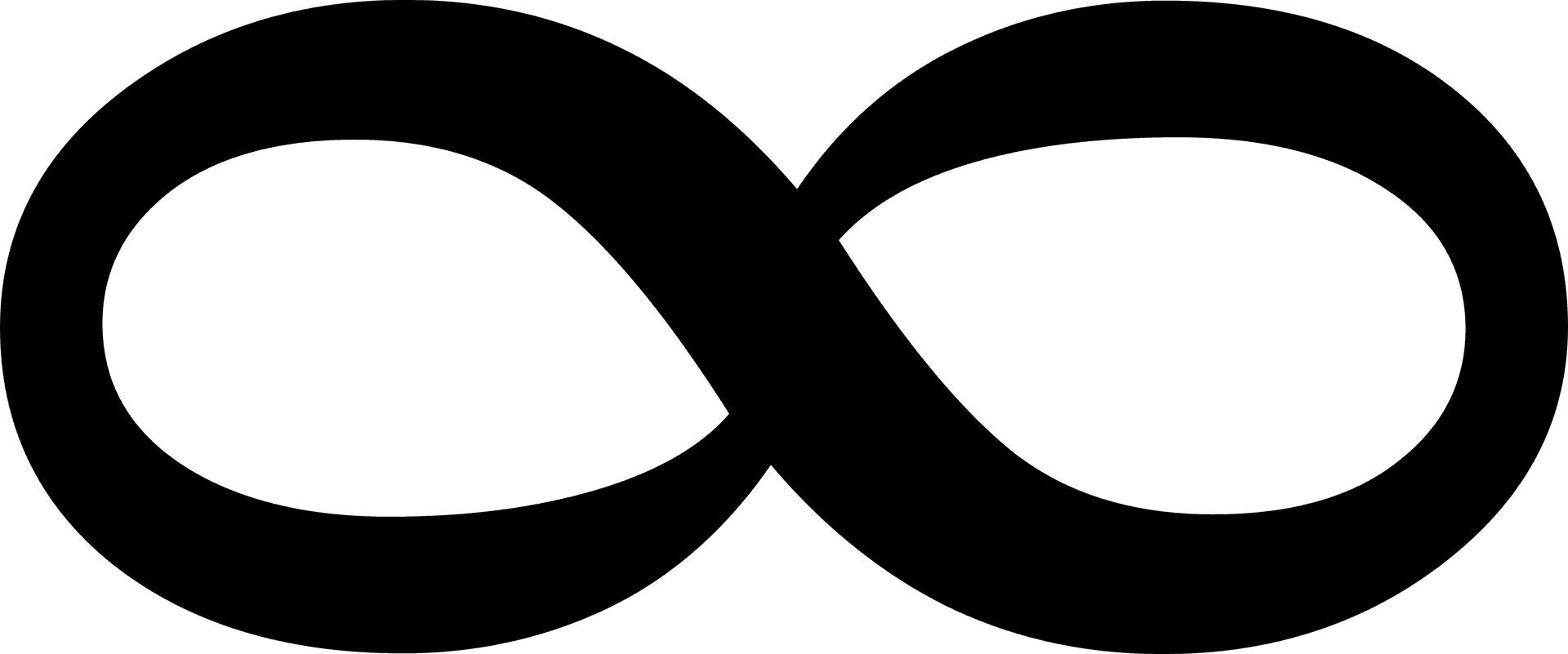 Infinity Symbol Black Silhouette PNG Image