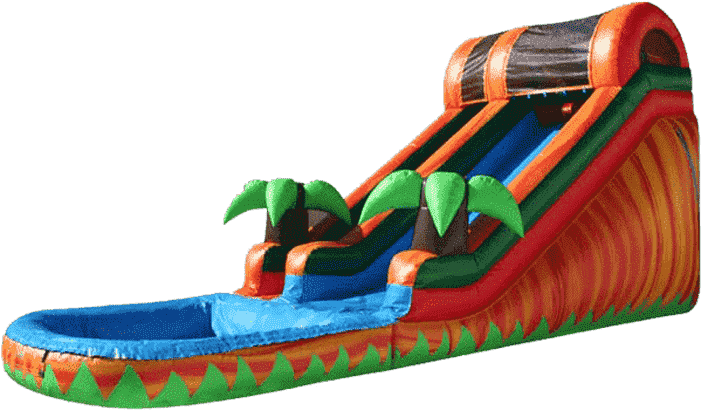 Inflatable Water Slide Fun PNG Image