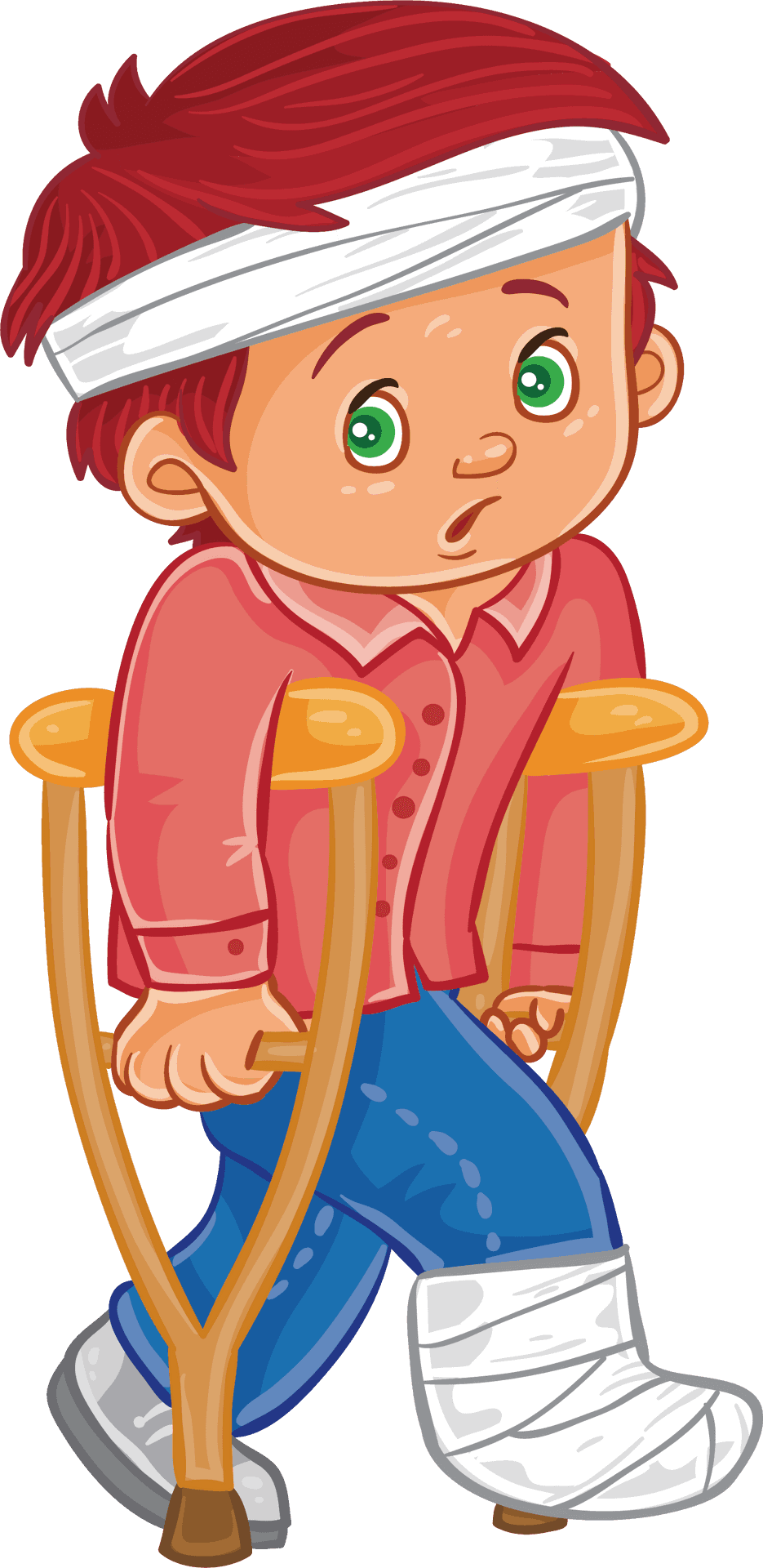 Injured Child Cartoon Character PNG Image