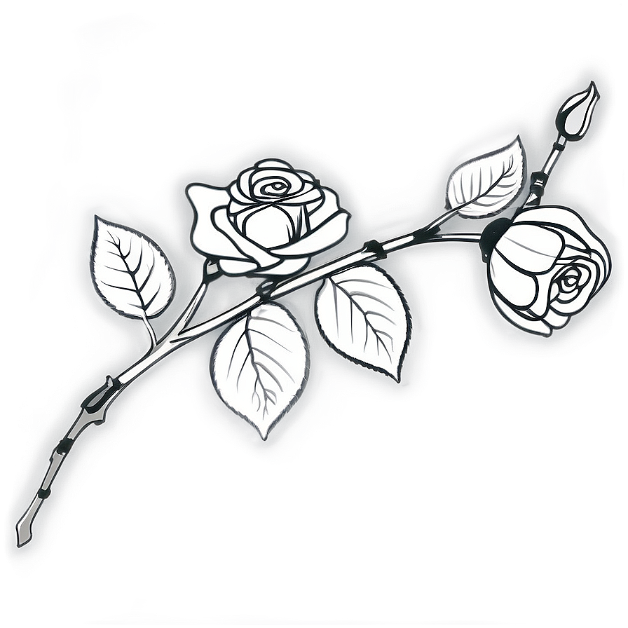 Inked Rose Black And White Png Ukl PNG Image