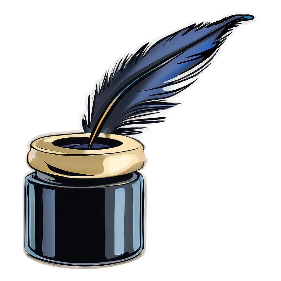 Inkwell And Quill Illustration Png 38 PNG Image