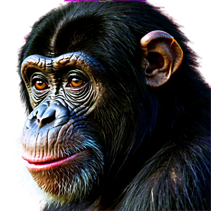 Insightful Chimpanzee Looking Png 90 PNG Image