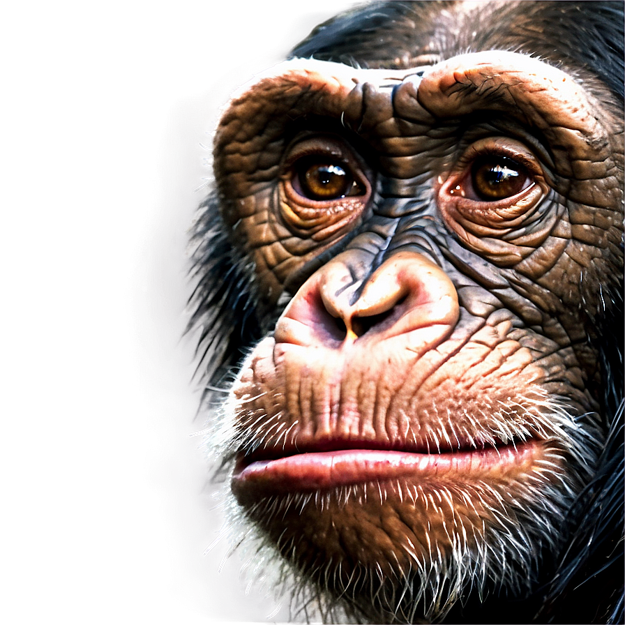 Insightful Chimpanzee Looking Png Auv PNG Image