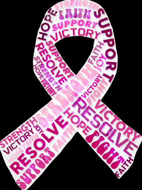 Inspirational Breast Cancer Awareness Ribbon PNG Image