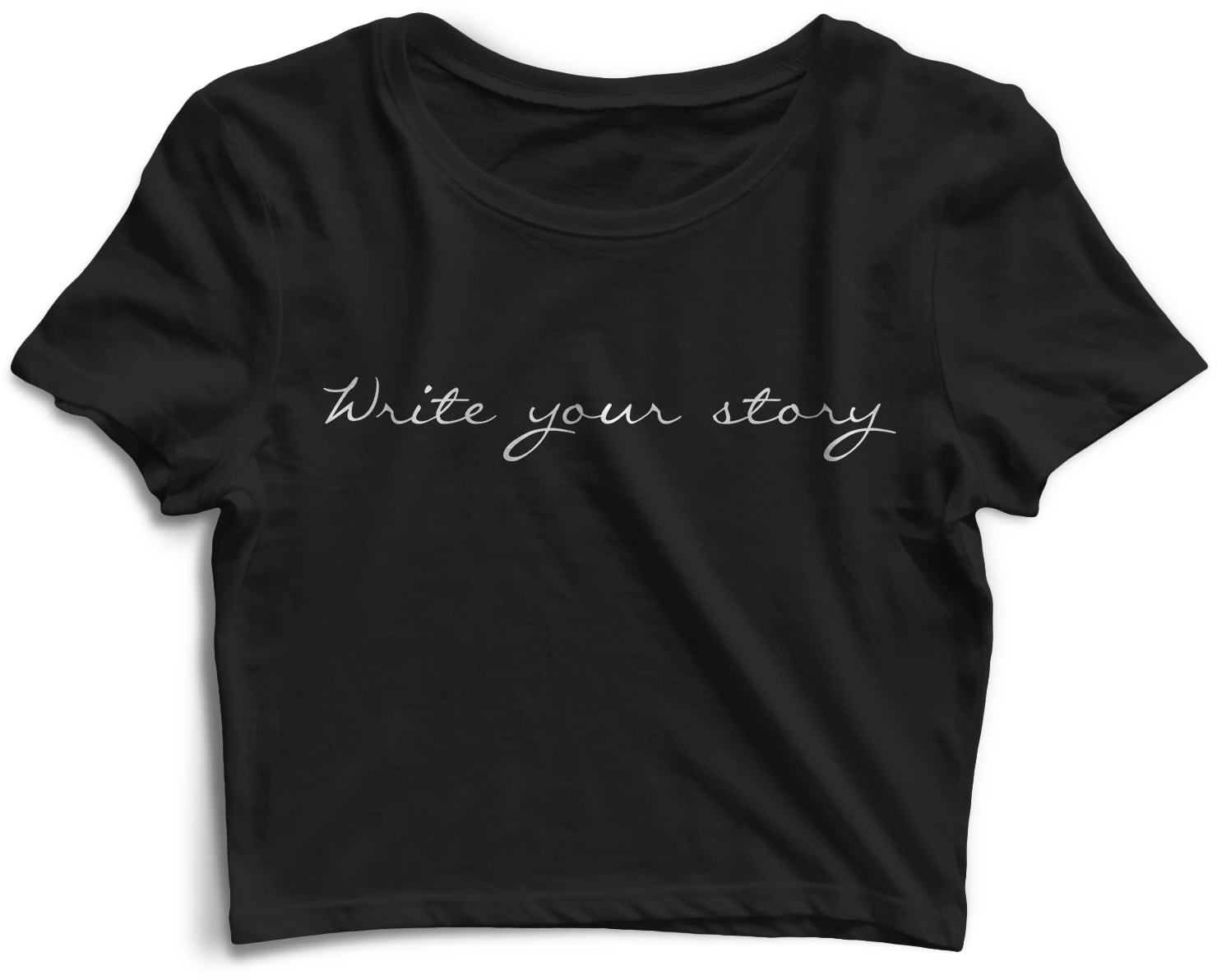 Inspirational Message Black Crop Top PNG Image