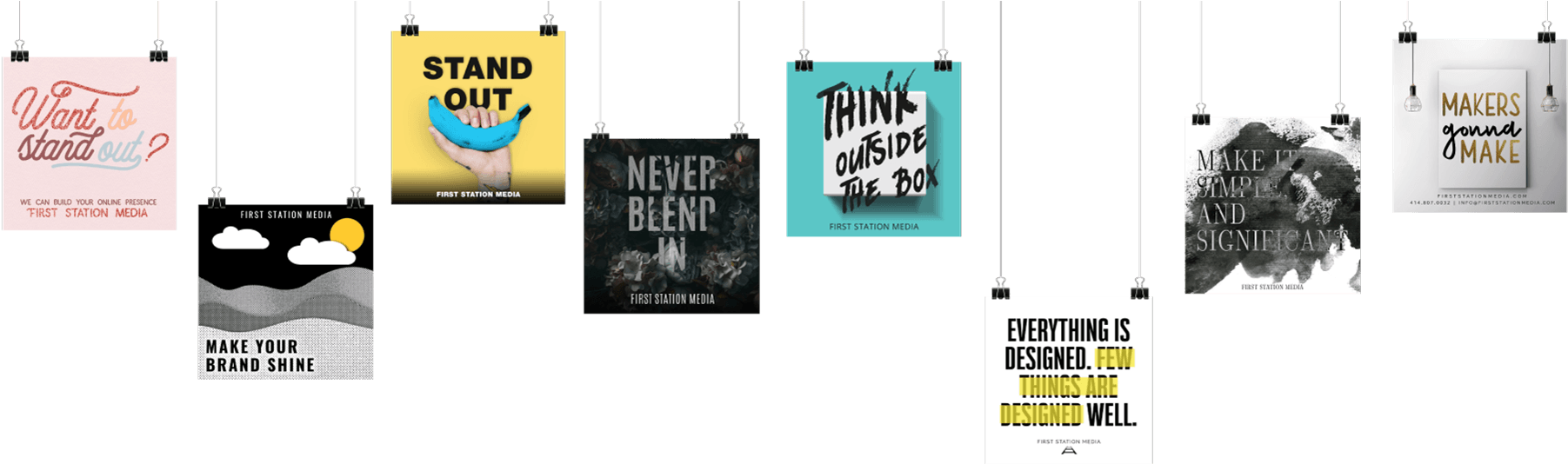 Inspirational Posters Hanging Wall PNG Image