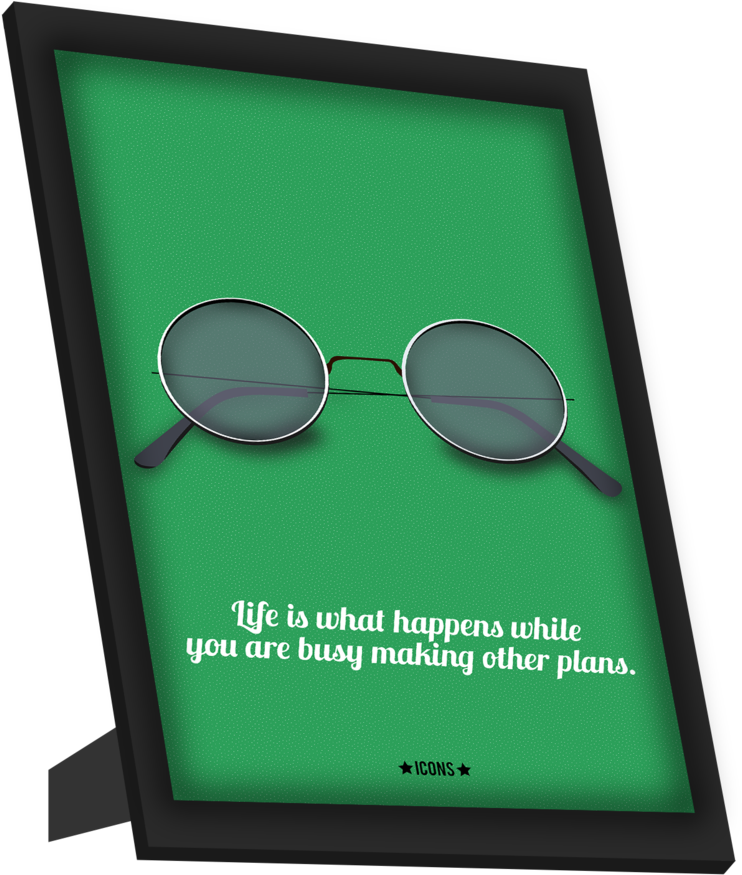 Inspirational Quote Sunglasses Frame PNG Image