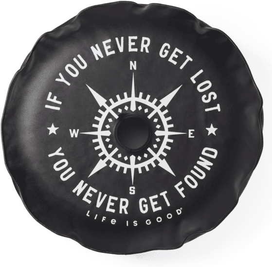 Inspirational Spare Tire Cover Compass Design PNG Image