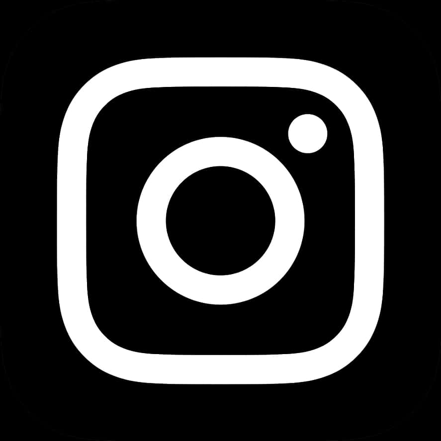 Instagram Logo Whiteon Black Background PNG Image